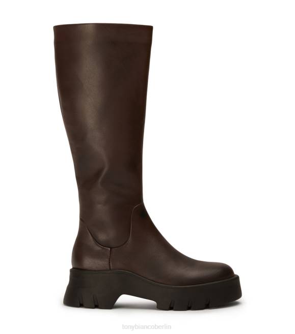 kniehohe Stiefel| de Tony Bianco Frauen Rage-Kalbsstiefel Schokolade Como 4624421